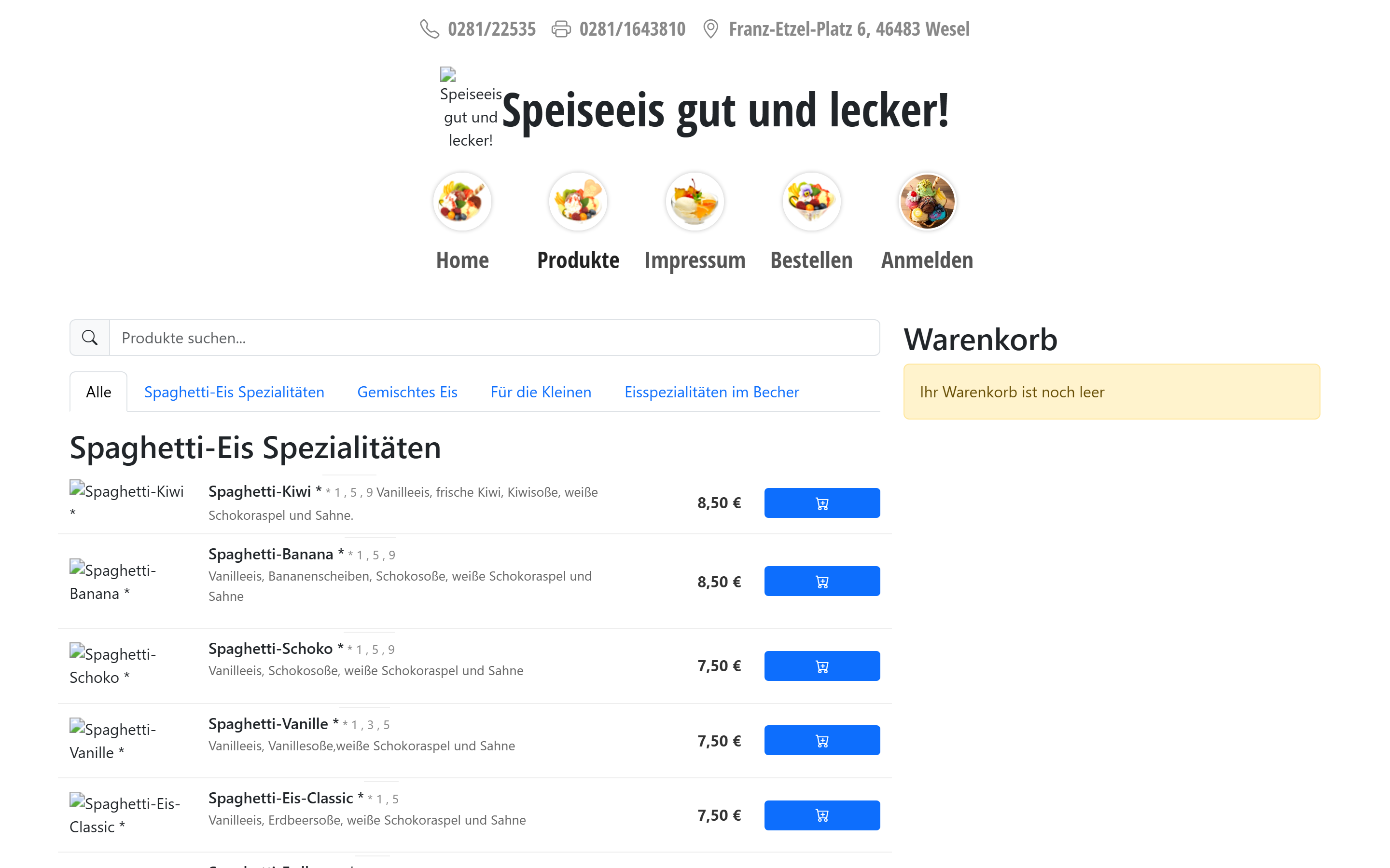 SeTaFo Bestell-App mit Warenkorb und Zahlungsauswahl