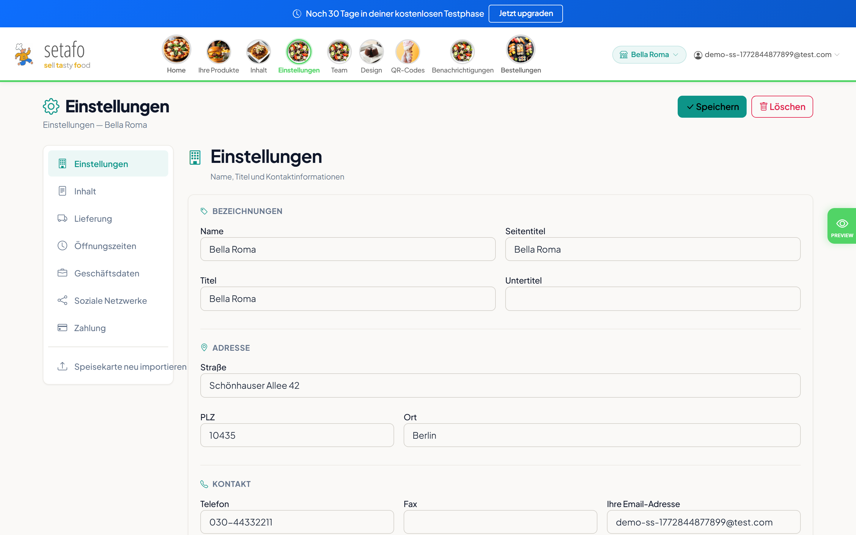 SeTaFo Liefergebiet-Editor mit interaktiver Karte